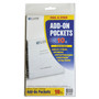 C-Line Peel & Stick Add-On Filing Pockets - 8.8" Width x 6.1" Depth - For Letter 8 1/2" x 11" Sheet - Clear - Polypropylene Product Image 