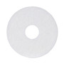 Boardwalk Polishing Floor Pads, 12" Diameter, White, 5/Carton (BWK4012WHI) View Product Image