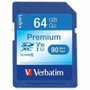 Verbatim Premium 64 GB Class 10/UHS-I (U1) SDXC - 1 Each - TAA Compliant - 70 MB/s Read - 300x Memory Speed Product Image 