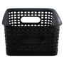 Advantus Plastic Weave Bins - 4" Height x 7.25" Width x 10" Depth - Desktop - Secure Grip - Black - Plastic Product Image 