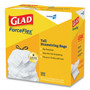 Glad CloroxPro ForceFlex Tall Kitchen Drawstring Trash Bags, 13 gal, 24 x 27.38, Gray, 100/Box View Product Image