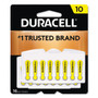 Duracell Hearing Aid Battery, #10, 16/Pack (DURDA10B16ZM10) View Product Image