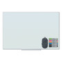 U Brands Floating Glass Dry Erase Board, 36" x 24" (Actual Size: 35" x 23"), White Surface View Product Image