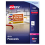 Avery Printable Postcards, Laser, 80 lb, 4 x 6, Matte White, 100 Cards, 2/Cards/Sheet, 50 Sheets/Box View Product Image