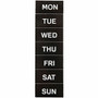 MasterVision Magnetic Weekday Calendar Characters - Skill Learning: Name of Days - Magnetic - 1" Height x 2" Width - Black Product Image 