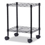 Alera Compact File Cart for Side-to-Side Filing, Metal, 1 Shelf, 1 Bin, 15.25" x 12.38" x 21", Black View Product Image