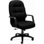 HON Pillow-Soft Executive High-Back Chair | Center-Tilt | Fixed Arms | Black Fabric - Black Seat Color - Memory Foam, Polyester Seat Material - Black Back Color - Foam, Polyester Back Material - Black Frame Color Product Image 