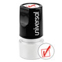 Universal Round Message Stamp, CHECK MARK, Pre-Inked/Re-Inkable, Red (UNV10075) View Product Image
