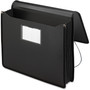 Smead Poly Premium Wallets, 5.25" Expansion, 1 Section, Elastic Cord Closure, Letter Size, Black View Product Image