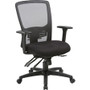 Lorell Ratchet High-back Mesh Chair - Black Seat Color - Black Back Color - Mesh Back Material - High Back - 5-star Base Product Image 