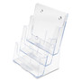 deflecto 3-Compartment DocuHolder, Magazine Size, 9.5w x 6.25d x 12.63, Clear (DEF77301) View Product Image