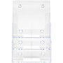 deflecto 3-Compartment DocuHolder, Magazine Size, 9.5w x 6.25d x 12.63, Clear View Product Image