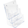 deflecto 3-Compartment DocuHolder, Magazine Size, 9.5w x 6.25d x 12.63, Clear (DEF77301) View Product Image