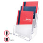 deflecto 3-Compartment DocuHolder, Magazine Size, 9.5w x 6.25d x 12.63, Clear (DEF77301) View Product Image