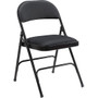 Lorell Padded Folding Chairs - Black Seat Color - Fabric Seat Material - Black Back Color - Fabric Back Material - Powder Coated Frame Color Product Image 