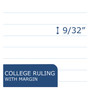 Roaring Spring WIDE Landscape Format Writing Pad, Unpunched with Standard Back, Medium/College Rule, 40 White 11 x 9.5 Sheets View Product Image