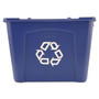 Rubbermaid Commercial Stacking Recycle Bin, 14 gal, Polyethylene, Blue View Product Image