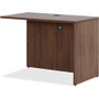 Lorell Essentials Series Return Shell - 29.5" Height x 41.4" Width x 23.6" Depth Return, x 1" Thickness Top - Finish: Laminate, Walnut - Grommet, Cord Management, Durable, Adjustable Feet, Modesty Panel Product Image 