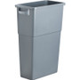 Genuine Joe Waste Container, Space-Saving, 23 Gallon, 20"x11"x30", Gray (GJO60465) Product Image 