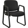 Lorell Upholstered Guest Chair - Black Seat Color - Leather, Plywood Seat Material - Black Back Color - Leather, Plywood Back Material - Metal Frame Material Product Image 
