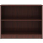 Lorell Laminate Bookcase - 2 Shelf(ves) - 29.50" Height x 36" Width x 12" Depth - Sturdy, Adjustable Feet, Adjustable Shelf - Thermofused Laminate (TFL) - Mahogany Product Image 