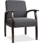 Lorell Thickly Padded Guest Chair - Espresso Frame Color - Four-legged Base - Charcoal Product Image 