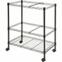 Lorell 2-Tier Wire Mobile File Cart - 4 Casters - Steel - 26" Width x 12.50" Depth x 30" Height - Black Product Image 
