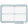MasterVision Magnetic Dry Erase Calendar Board, Four-Month Planning/Scheduling, 36" x 24", White Surface, Satin Aluminum Frame View Product Image