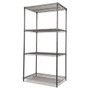 Alera Wire Shelving Starter Kit, Four-Shelf, 36w x 18d x 72h, Black Anthracite View Product Image