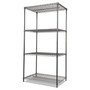 Alera Wire Shelving Starter Kit, Four-Shelf, 36w x 18d x 72h, Black Anthracite View Product Image