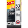 Glad Guaranteed Strong Large Drawstring Trash Bags, Three-Ply, 30 gal, 1.05 mil, 30" x 33", Black, 90/Carton View Product Image