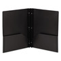 Smead Poly Two-Pocket Folder with Fasteners, 180-Sheet Capacity, 11 x 8.5, Black, 25/Box (SMD87725) View Product Image