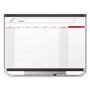 Quartet Prestige 2 Magnetic Total Erase Monthly Calendar, 36" x 24", White Surface, Graphite Gray Fiberboard/Plastic Frame View Product Image