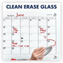 Quartet Infinity Magnetic Glass Calendar Board, Monthly Planning/Scheduling, 24" x 18", White Surface View Product Image