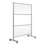 MasterVision Protector Series Mobile Glass Panel Divider, 49 x 22 x 69, Clear/Aluminum (BVCDSP123046) View Product Image