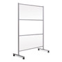 MasterVision Protector Series Mobile Glass Panel Divider, 49 x 22 x 69, Clear/Aluminum View Product Image