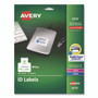 Avery Permanent ID Labels w/ Sure Feed Technology, Inkjet/Laser Printers, 1.25 x 1.75, White, 32/Sheet, 15 Sheets/Pack View Product Image