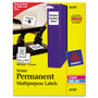 Avery Permanent ID Labels w/ Sure Feed Technology, Inkjet/Laser Printers, 1.25 x 1.75, White, 32/Sheet, 15 Sheets/Pack View Product Image