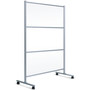 MasterVision Protector Series Mobile Glass Panel Divider, 49 x 22 x 81, Clear/Aluminum (BVCDSP273046) View Product Image