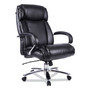 Alera Maxxis Series Big/Tall Bonded Leather Chair, Supports 500 lb, 19.7" to 25" Seat Height, Black Seat/Back, Chrome Base View Product Image