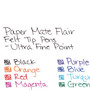 Paper Mate Flair Felt Tip Porous Point Pen, Stick, Extra-Fine 0.4 mm, Assorted Ink and Barrel Colors, 8/Pack (PAP1927694) View Product Image