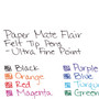 Paper Mate Flair Felt Tip Porous Point Pen, Stick, Ultra-Fine 0.4 mm, Assorted Ink and Barrel Colors, 8/Pack View Product Image