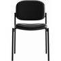 HON VL606 Stacking Guest Chair without Arms, Bonded Leather Upholstery, 21.25" x 21" x 32.75", Black Seat, Black Back, Black Base View Product Image