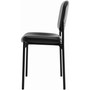 HON VL606 Stacking Guest Chair without Arms, Bonded Leather Upholstery, 21.25" x 21" x 32.75", Black Seat, Black Back, Black Base View Product Image