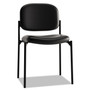 HON VL606 Stacking Guest Chair without Arms, Bonded Leather Upholstery, 21.25" x 21" x 32.75", Black Seat, Black Back, Black Base View Product Image