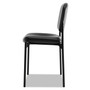 HON VL606 Stacking Guest Chair without Arms, Bonded Leather Upholstery, 21.25" x 21" x 32.75", Black Seat, Black Back, Black Base View Product Image