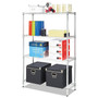 Alera Residential Wire Shelving, Four-Shelf, 36w x 14d x 54h, Silver View Product Image