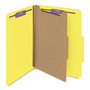 Smead Four-Section Pressboard Top Tab Classification Folders, Four SafeSHIELD Fasteners, 1 Divider, Letter Size, Yellow, 10/Box View Product Image