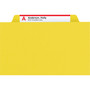 Smead Four-Section Pressboard Top Tab Classification Folders, Four SafeSHIELD Fasteners, 1 Divider, Letter Size, Yellow, 10/Box View Product Image