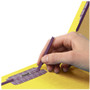 Smead Four-Section Pressboard Top Tab Classification Folders, Four SafeSHIELD Fasteners, 1 Divider, Letter Size, Yellow, 10/Box View Product Image